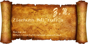 Zierhuth Mátyás névjegykártya
